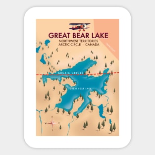 Great Bear Lake Canada Map Sticker